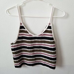 aeropostale knitted crop tank top striped size large. 100% cotton, so soft!